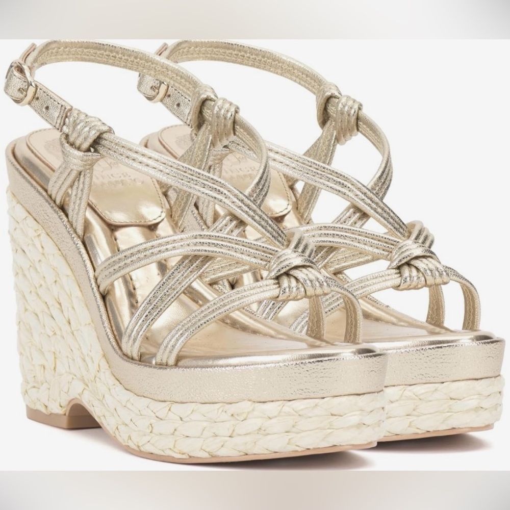Vince Camuto Brand New Delyna 
Platform Wedge Gold. Gorgeous!!